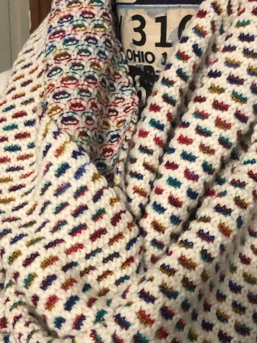Talbots Multi Color Rainbow Tones Accent  Warm Textured Infinity Scarf